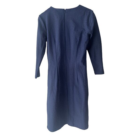 J.McLaughlin Sophia Dress Navy Radio Waves Jacquard Size XS 3/4 Sleeve NWT - Picture 2 of 6